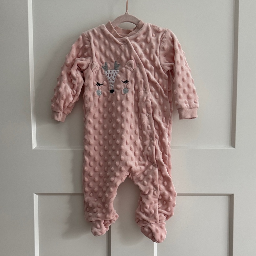 Cozy Pink Textured Footie for Kids